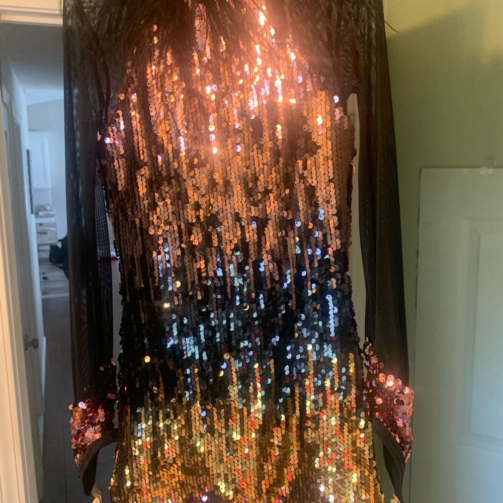 Sequin Long Sleeve Dress